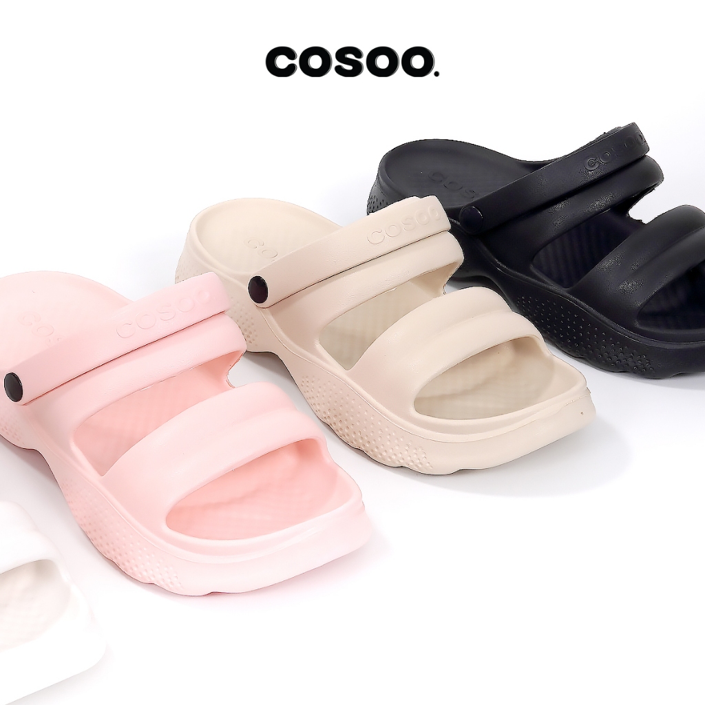 COSOO รองเท้าผู้หญิง รองเท้าแตะ  รองเท้าแตะรัดส้น รองเท้าแฟชั่น สายคาด นุ่มสบายเท้า พื้นหนา กันลื่น รุ่น CS-L03