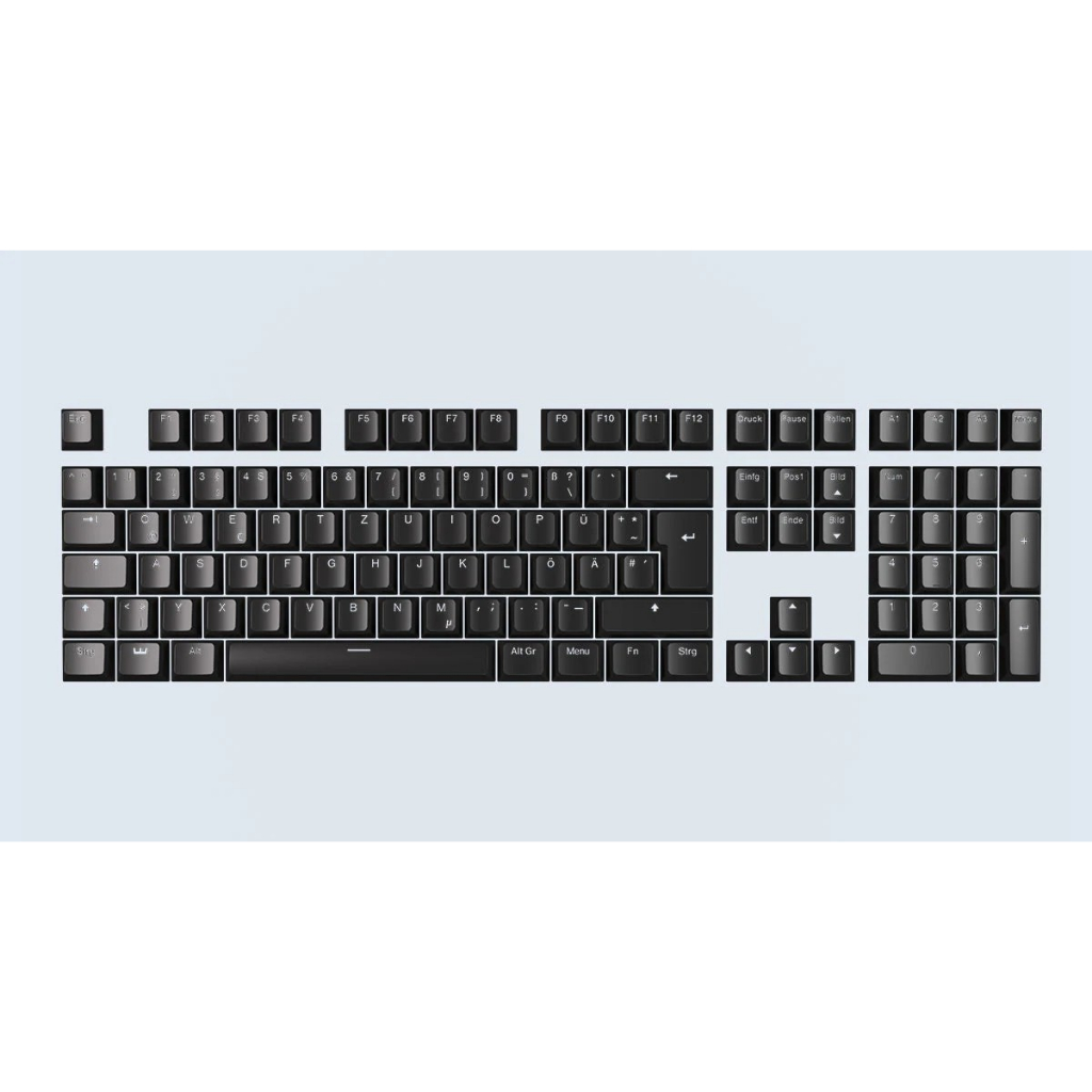 [พร้อมส่ง] Wooting Double Shot Backlit PBT Keycap Set - ANSI United States / Just Black / White