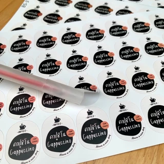 สติกเกอร์กาแฟ เมนูกาแฟ สติกเกอร์รสชาติ ฉลากสินค้าสำเร็จรูป coffee Sticker สติกเกอร์ไดคัท [B5]