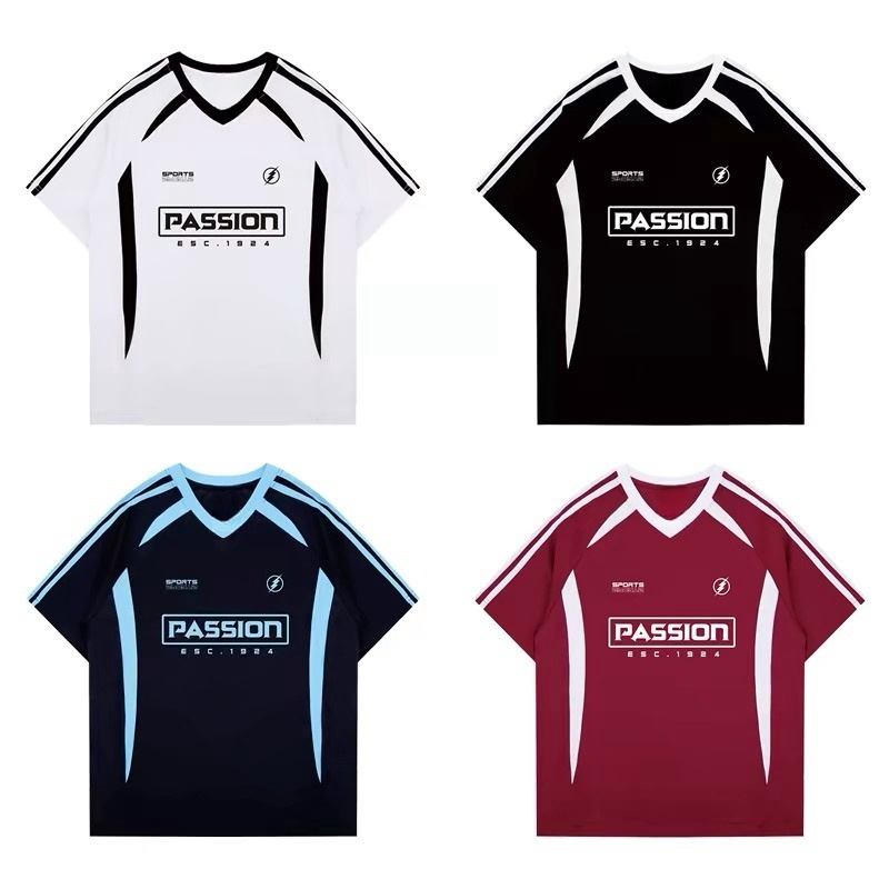 CLIFF -COD✅เสื้อยืดผู้ชาย คอวีแขนสั้น รุ่น raglan ลายทาง พิมพ์ลายแฟชั่น ยอดนิยม แมทช์ลุคง่าย แบบหลวม รูปที่ 7