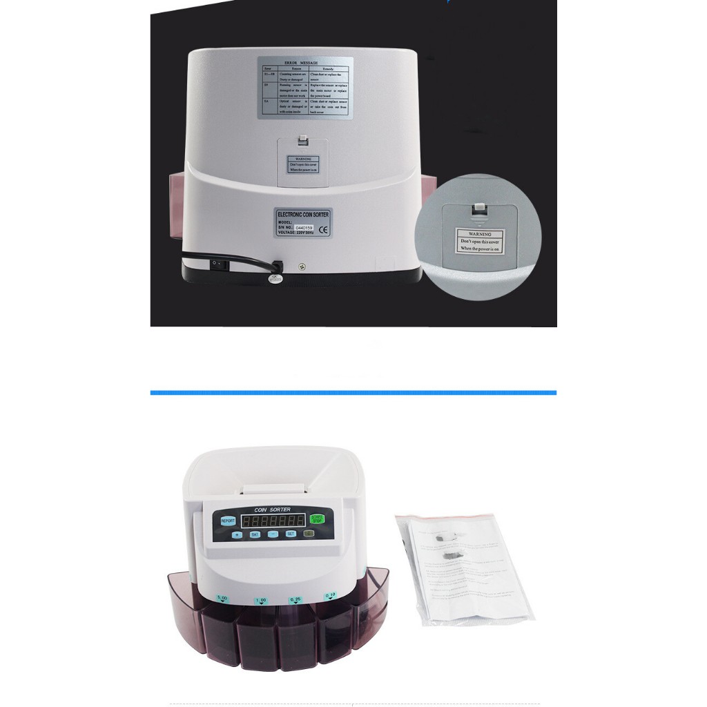 ของแท้100% รับประ1 ปี Coin counter เครื่องนับเหรียญ เครื่องคัดแยกเหรียญแบบอัตโนมัติ รุ่นใหม่สุด - รูปที่ 3