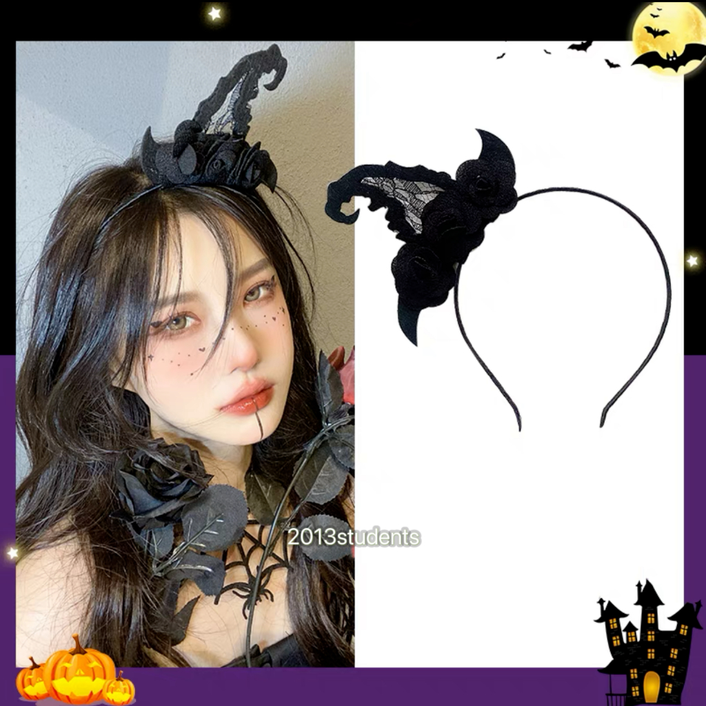 🇹🇭❗️ที่คาดผมฮาโลวีน ฟรีไซส์ ไม่เจ็บหัว หมวกแม่มดฮาโลวีน กิ๊บค้างคาว - รูปที่ 2