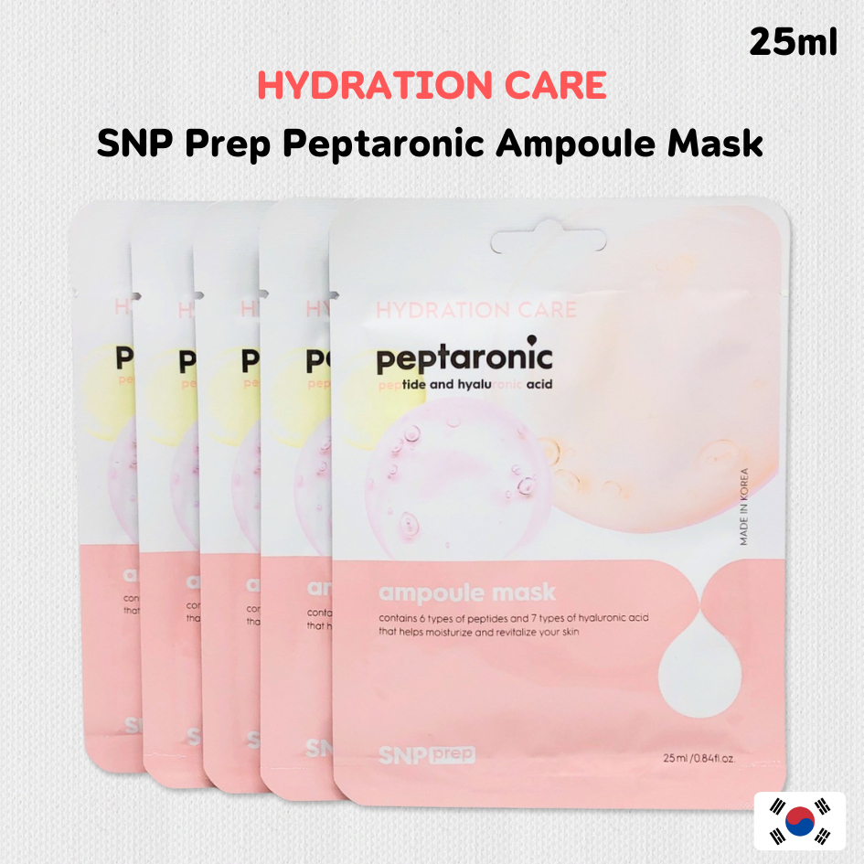SNP Prep Peptaronic Ampoule Mask 25ML เอสเอ็นพี เปปทาโรนิค แอมพูล มาส์ก แผ่นมาส์ก บำรุงผิว 마스크팩