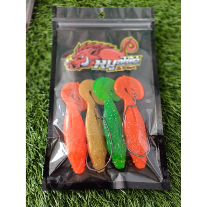 ปลายาง หมูสไลด์คละสี (Skriping) ชุดนี้5ซอง ราคา500บาท(ปกติ 550 บ.) สุดคุ้ม 9cm. น.15g.บรรจุซอง1จำนวน4ตัว เบ็ด2ตัว
