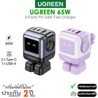 Ugreen Robot 65W เครื่องชาร์จเร็ว PD GAN 3 พอร์ต มีหน้าจอ LC…