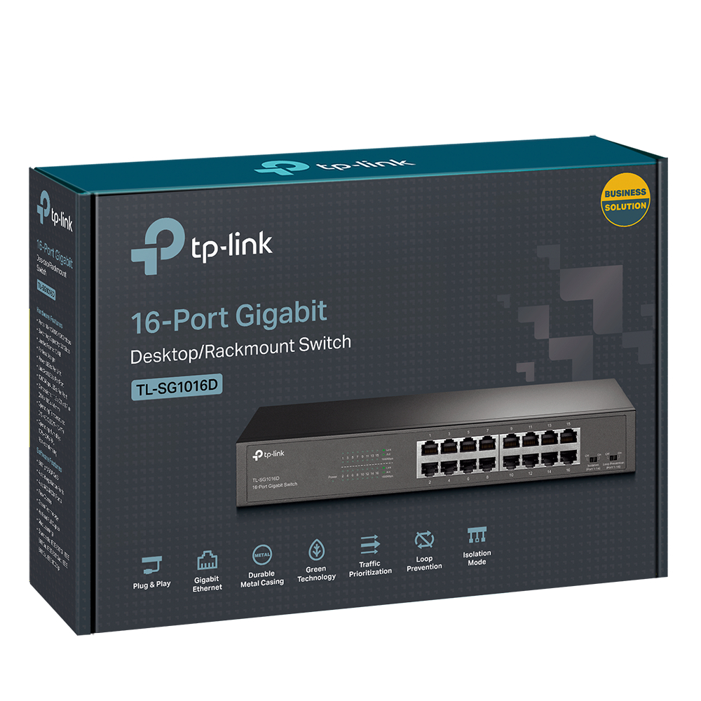 TP-LINK TL-SG1016D V12 16-Port Gigabit Desktop/Rackmount Switch
