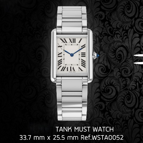 ฟิล์มกันรอยนาฬิกา Protection Film สำหรับ แบรนด์ CARTIER TANK MUST WATCH 33.7 mm x 25.5 mm Ref.WSTA0052