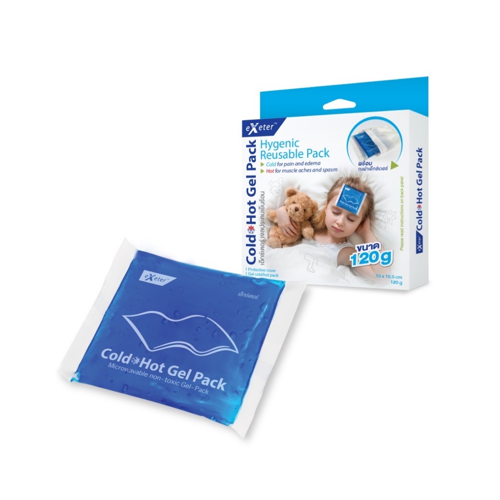 Exeter Cold Hot Gel Pack /เอ็กซ็เตอร์ เจลประคบเย็นร้อน ขนาด 120g พร้อมถุงผ้า ของแท้