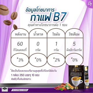 โปรโมชั่นมาแรง กาแฟ B7 20 กล่อง พิเศษ 3,590 บาท