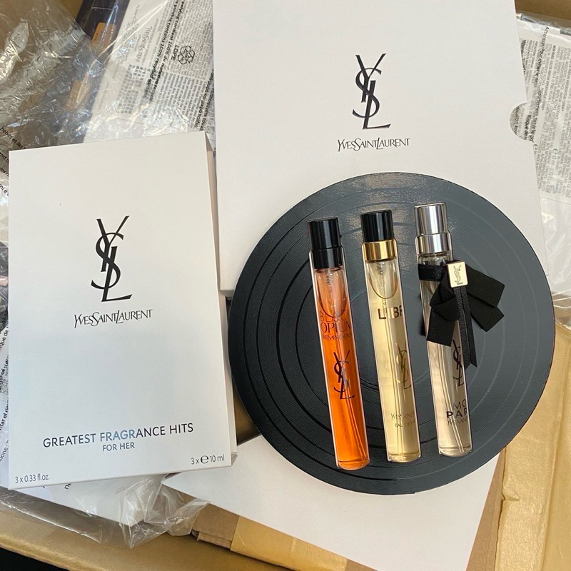 YSL greatest hits set 3 ชิ้น MON PARIS EDP 10ML LIBRE EDP 10ML BLACK OPIUM EDP 10ML รวมคือได้ 30 ml 
