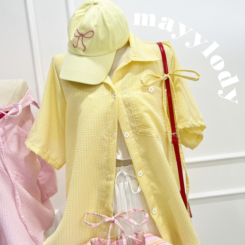 ❤️mayylody❤️ Bubble  Shirt เสื้อเชิ้ตคอปก  สไตล์เกาหลี อก- 42 นิ้ว (สาวอวบใส่ได้)🌷🌼🌈 เสื้อเชิ้ต - รูปที่ 2