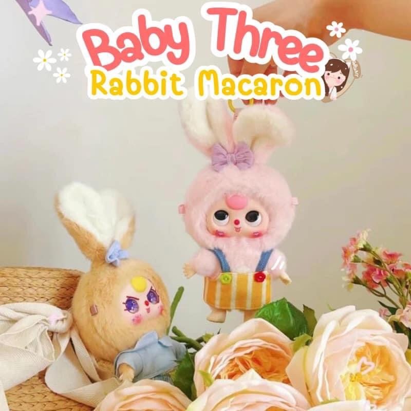 พร้อมส่งในไทย Baby three Macaroon เบบี้ทรี พวงกุญแจ กระต่าย ของขวัญ ของแท้ เช็คการ์ด เช็คตัวหน้าไลฟ์ได้