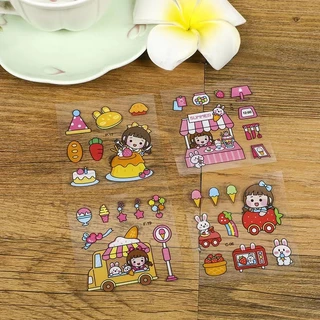 สติกเกอร์ ลายเยอะ น่ารักมาก กันน้ํา ตกแต่งDIY สําหรับสมุดโน้ต ขวดน้ํา ของขวัญ PET