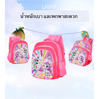 กระเป๋านักเรียนสไตล์เกาหลีน่ารัก ลายการ์ตูน unisex กระเป๋าเป้กันน้ำ ทนทานต่อการสึกหรอ 12-14-16 นิ้ว