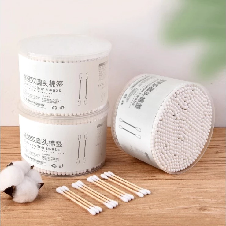 สำลีก้าน Cotton swab 500ชิ้น หัวคู่ ร้อมกล่อง ทำความสะอาดช่องหู ทิ้ง สะดวก สะอาด ถูกสุขลักษณะ