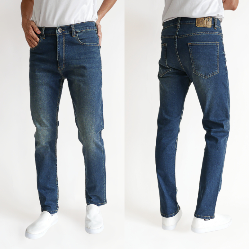 Men's Jeans PREMIUM DENIM กางเกงยีนส์ผู้ชาย ทรงกระบอก go-up 7476014