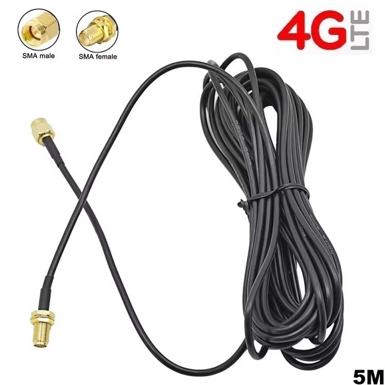 สาย PR SMA RG174  5 เมตร 4G 3G Extension Antenna Cable SMA Male to SMA Female RG174 50Ohm Cable 5M