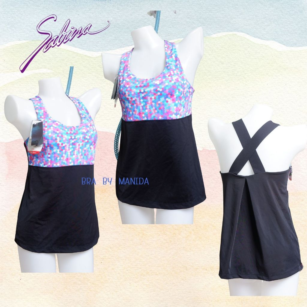 Sabina  sport bra เสื้อกล้ามตัวยาว สำหรับใส่ออกกำลังกาย พร้อมบราในตัวด้านในมีฟองน้ำบาง  1290.-