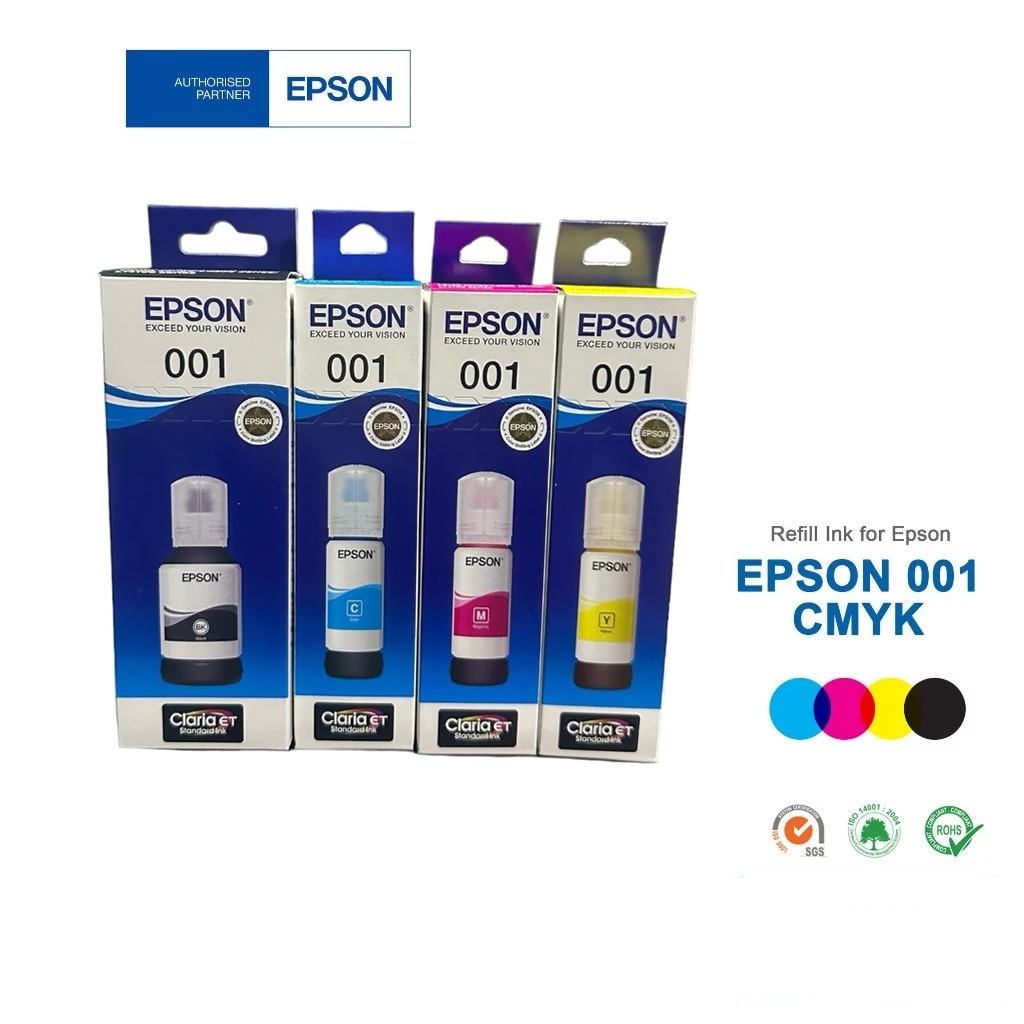 หมึกเเท้ Original Epson 001 (มีกล่อง) FOR Epson L4150, L4160, L6160, L6170 ,L6190