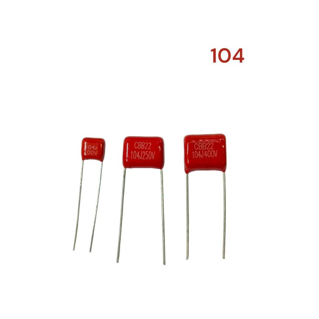 2ชิ้น  C ไมลาร์ 104 100v 250v 400v 630v C mylar คาปาซิเตอร์ 0.1UF 100NF 2A104j