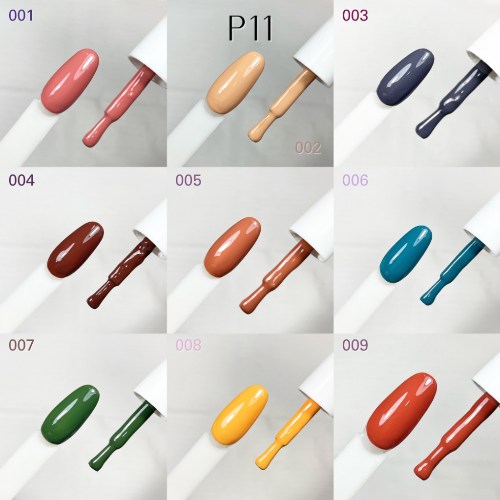 สีเจล ORGANAIL คอลลเลคชั่น P11 โทน Autumn l สีทาเล็บเจล ยาทาเล็บเจล uv/led ขวดบอกสี สีเจลสดใส
