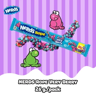NERDS เนิร์ดส์ เยลลี่เส้นยาว กลิ่นเบอร์รี่ 26g/NERDS Rope Very Berry 26g (ถุงยาวสีฟ้า)