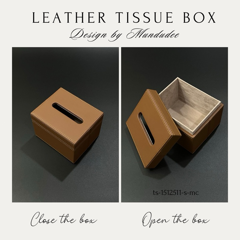 กล่องใส่ทิชชู่ Leather Tissue box ขนาด S