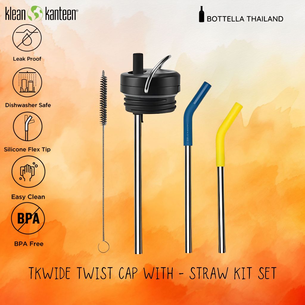 Klean Kanteen TKWide Twist Cap with Straw Kit Set