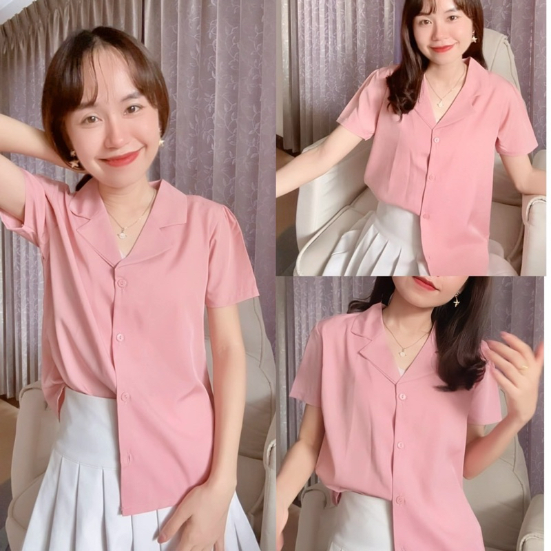 เสื้อคอปกสูท แขนสั้น ผ้าไหมอิตาลี เรียบหรู Basic shirt Havaii