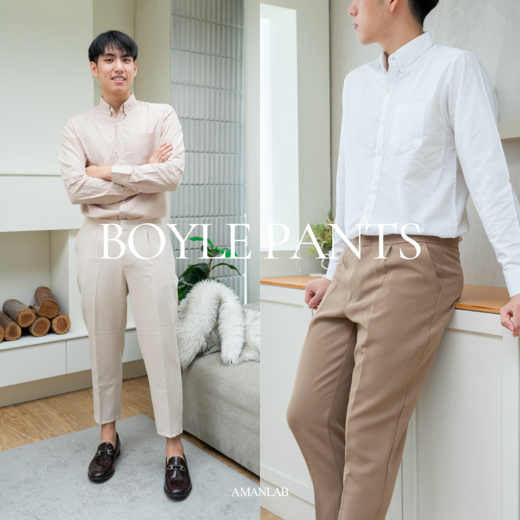 [15 FEB โค้ด 30% 30WOW200] กางเกงขากระบอก รุ่น BOYLE PANTS - A MAN LAB กางเกงสแล็ค กางเกงผู้ชาย