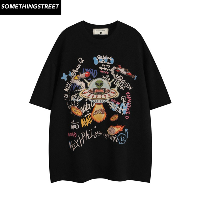 เสื้อยืดผู้ชายโอเวอร์ไซส์ UFO