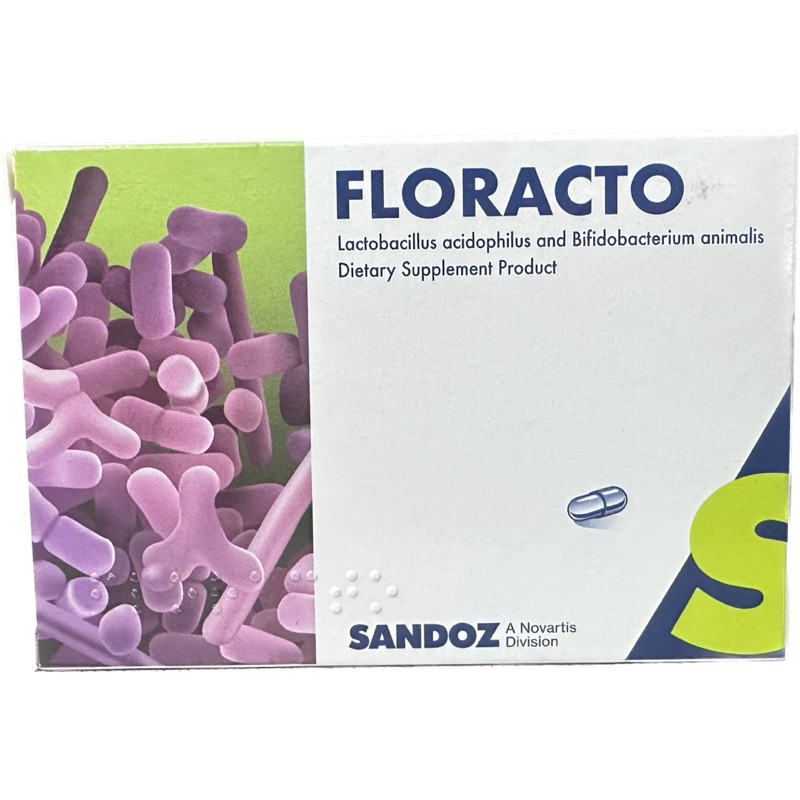 Floracto Probiotics Sandoz ฟลอแรคโต โปรไบโอติค จุลินทรีย์ปรับสมดุลลำไส้ (14 แคปซูล) 9536