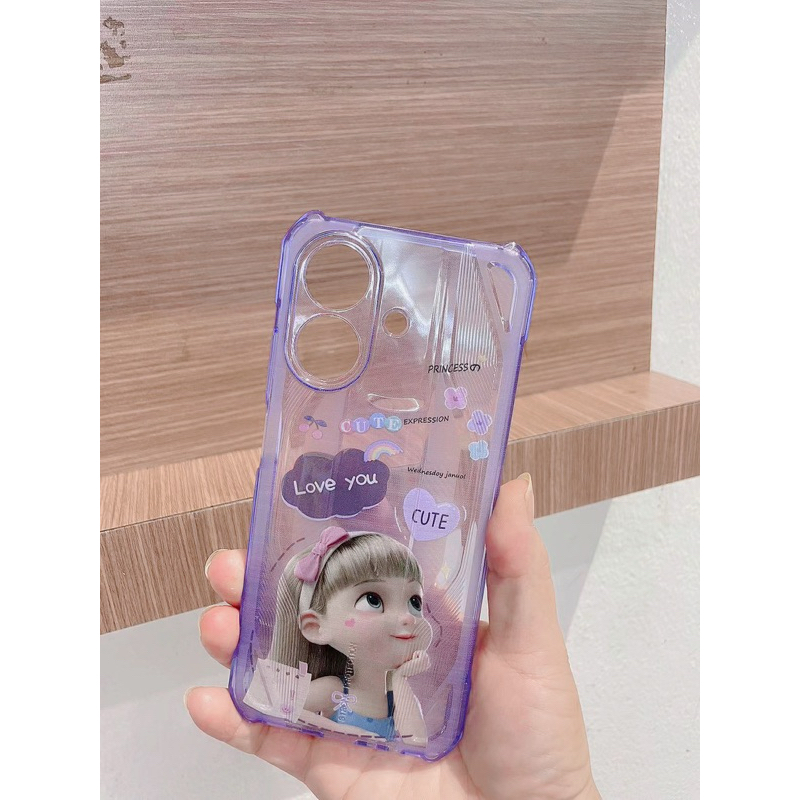 เคส ตรงรุ่น สำหรับรุ่น realme note60 note60x กันกระแทก เคส ใส่ สีม่วง ลาย การ์ตูน strong ลาย น่ารัก