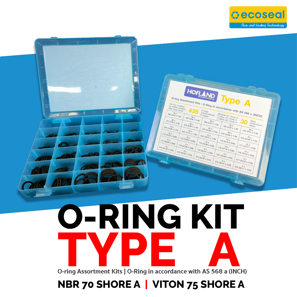 โอริง โอริงชุด โอริงกล่อง ชุดโอริงกล่อง Type A วัสดุ ยาง NBR/FKM ไวตัน  มาตรฐาน AS 568 ไซส์นิ้ว