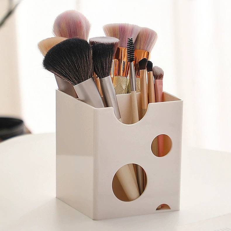 ที่ใส่แปรงแต่งหน้า กล่องเก็บแปรงแต่งหน้า ลายชีส ใส่ปากกา ดินสอ รีโมทต่างๆ