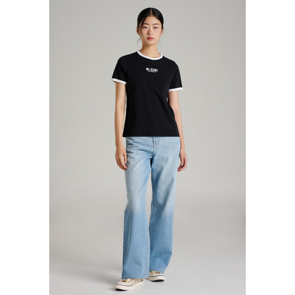 Mc jeans เสื้อยืดแขนสั้นผู้หญิง คอกลม  MTTZ854