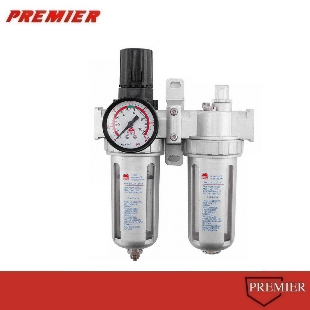 ชุดกรองลม ดักน้ำ น้ำมัน ปรับลม พร้อมหน้าปัดเรกูเลเตอร์ 1/4" รุ่น SFC-200