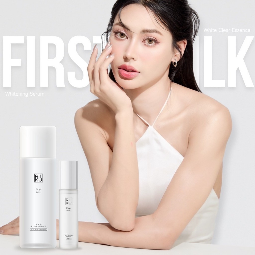 RIKU First Milk White Clear Essence น้ำตบ & เซรั่ม ผิวขาวใส ลดฝ้า กระ จุดดำ ปรับสมดุลผิวหลังล้างหน้า
