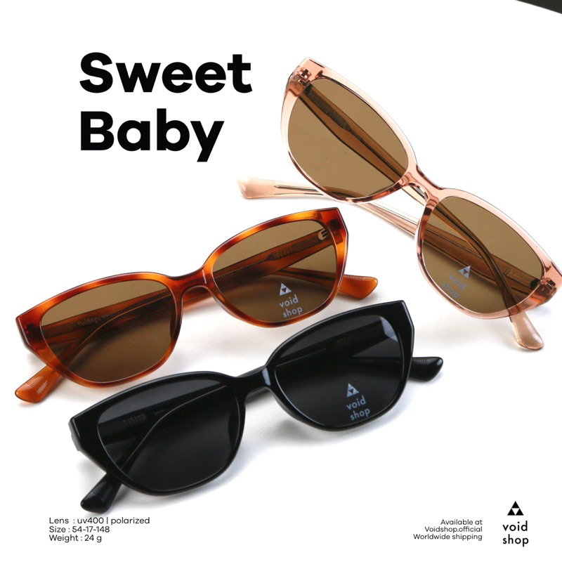 12.12 Sweet Baby แว่นกันแดดทรงเก๋ หางชี้เล็กๆ ทรงสวย เลนส์กัน UV400 เลนส์ Polarized จาก voidshop