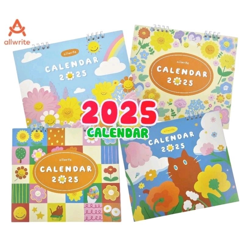 Allwrite ปฏิทินตั้งโต๊ะ CALENDAR 2568/2025 (AW292) ขนาด 7"×8" ลายลิขสิทธิ์แท้ มีวันหยุดไทย (ราคาต่อ 