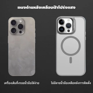 ✨แถมฟิล์มกันเลนส์✨ขาตั้งเลนส์กล้อง แม่เหล็ก มีน้ำค้างแข็ง เคสไอโฟน 17 16 Pro max 15plus 14 เคส for iPhone 15 13 12 case