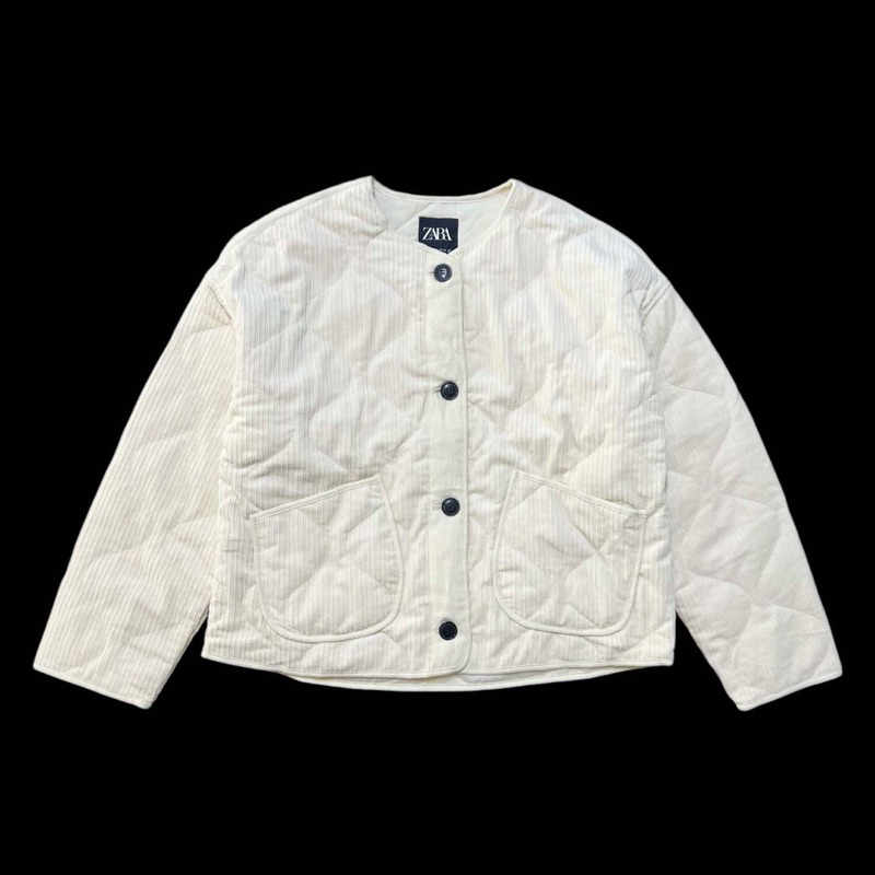 ZARA เสื้อแจ็คเก็ต คอกลม แขนยาว QUILTED JACKET