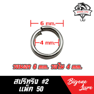 สปริทริง ตกปลา ห่วงตกปลา 50 ชิ้น สปริทริงสแตนเลส
