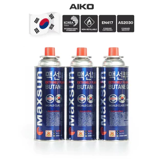 AIKO MaxSun #MSF-3P ผลิตและนำเข้าจากเกาหลี แพ็คสามกระป๋อง แก๊ส แก๊สกระป๋อง gas