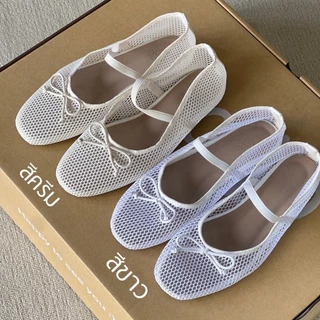(พร้อมส่ง) CHUUCHOP (Size 35-43) -Twinkle mary jane รองเท้าคัชชูผู้หญิง ตาข่าย ระบายอากาศใส่สบาย ลุคมินิมอล (C8311)