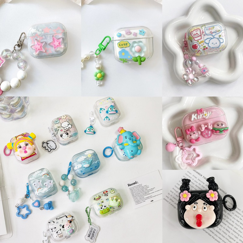 S เคสหูฟังAirpodspro i12 i11 i13 เคสใสการ์ตูนนูน Airpods3 เคสหูฟังบลูทูธ gen gen1 gen2 เคสหูฟังไร้สาย Pro เเถมห่วงคล้อง