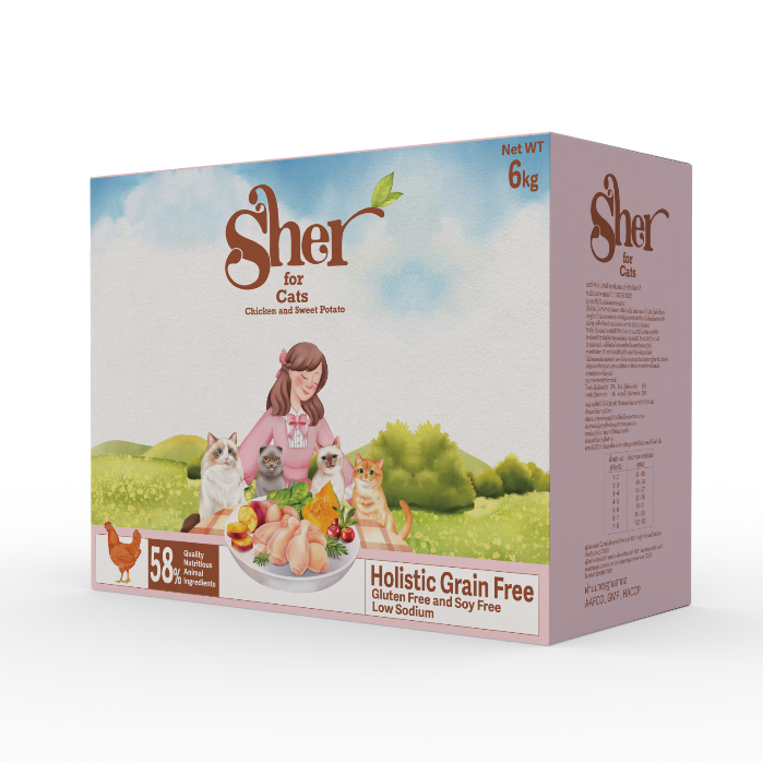 Sher อาหารแมว เชอร์ ฟอร์ แคทส์ ชิกเก้น แอนด์ สวีท โปเตโต้ ขนาด 6 กิโลกรัม