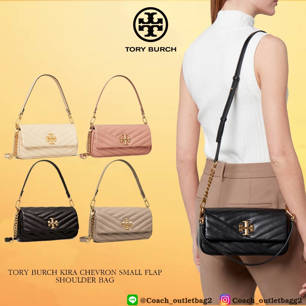 TORY BURCH KIRA CHEVRON SMALL FLAP SHOULDER BAGG