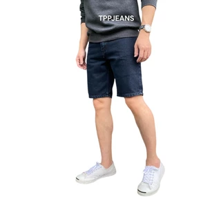 JEANSEXPRESS Shorts Jeans กางเกงยีนส์ขาสั้นชาย ทรงเหนือเข่า สีมิดไนท์เข้ม เป้าซิป Size 28-38 รับชำระปลายทาง