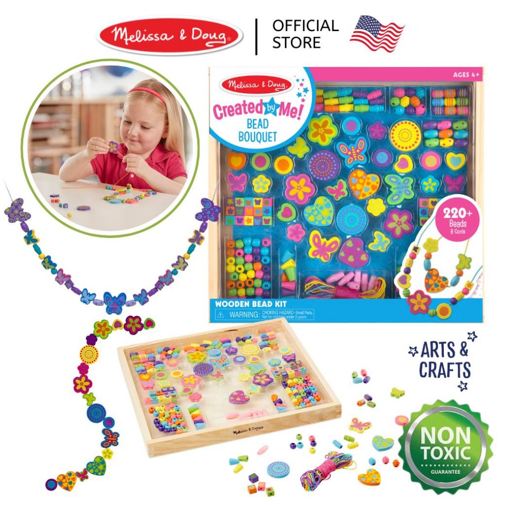 (ของแท้ USA) ของเล่นร้อยลูกปัด DIY สร้อยคอ กำไล รุ่นดีลักซ์ Deluxe DIY Bead Set Melissa Doug 4169